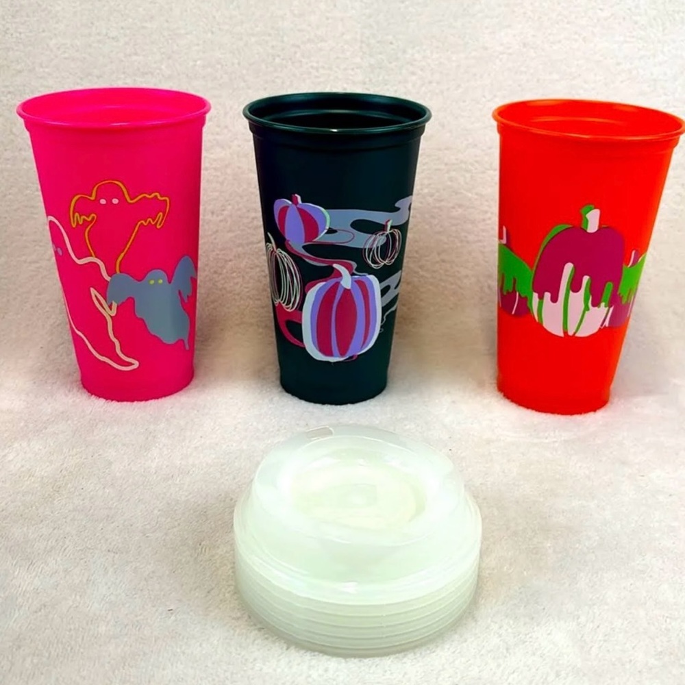 Starbucks Halloween 2023 Glow-In-The Dark 6 Pack 16 Oz Reusable Hot Cups NEW! - Picture 4 of 13
